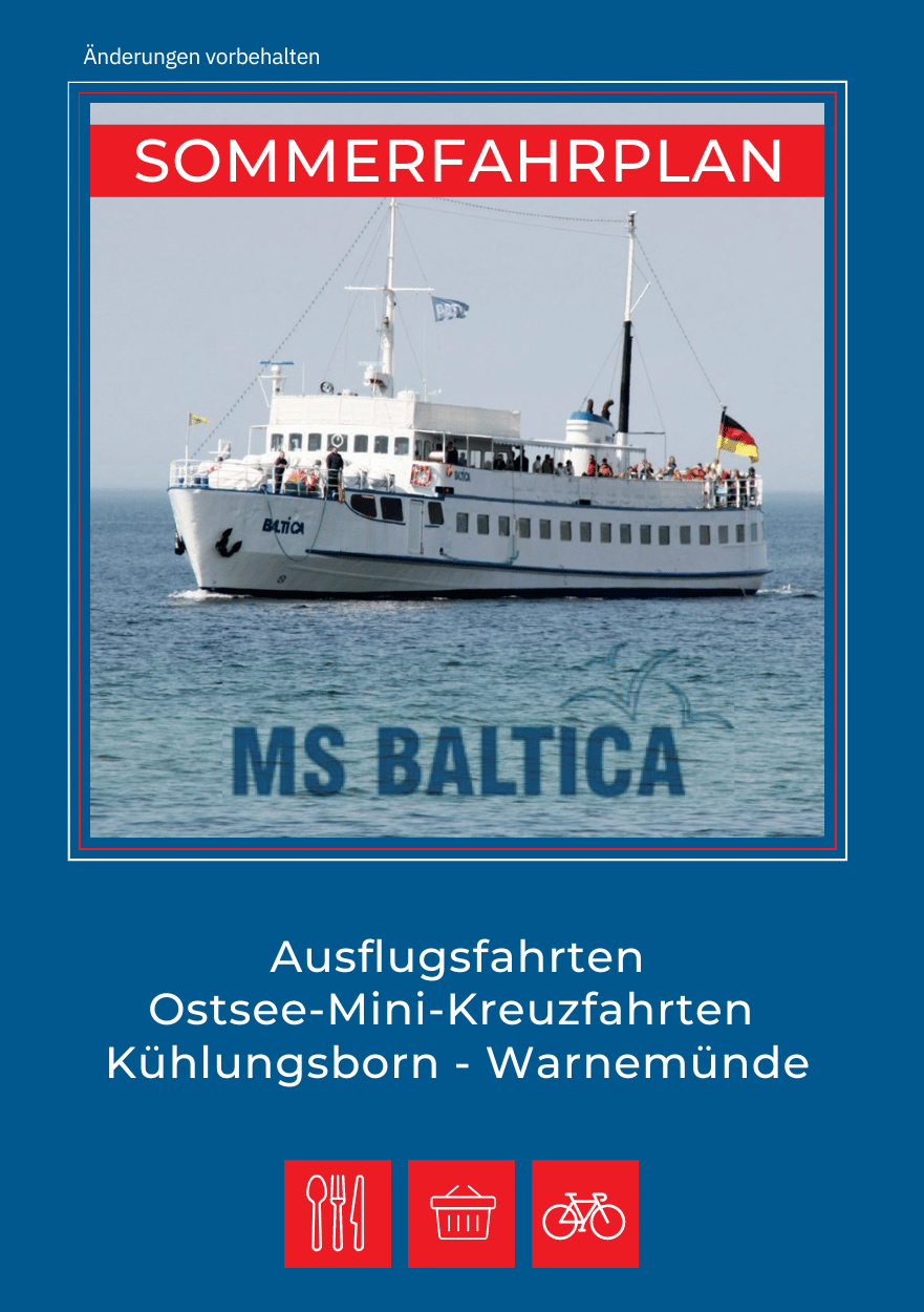 Deckblatt MS Baltica Fahrplan Sommer
